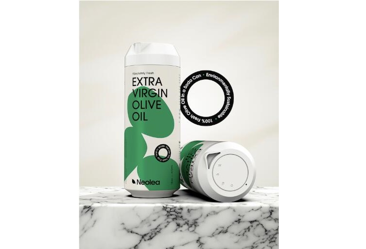 Lanzamiento de aceite de oliva premium en lata de bebida con tapón reutilizable